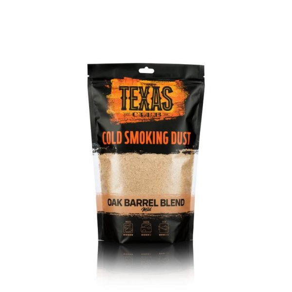 Texas Club Oak barrel blend cold smoking dust, 500g.