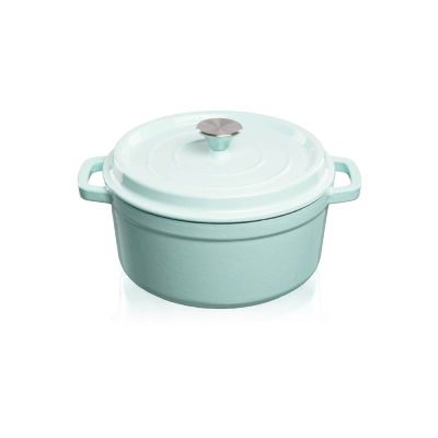 Grandfeu Enamelled Cast Iron Pot in Light Blue, 3.5l. With Lid